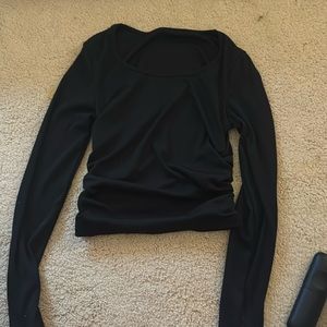 Black Cropped Long sleeve shein shirt
